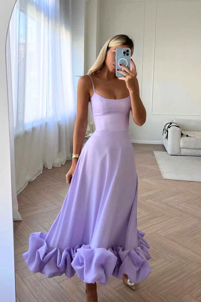 Elegantes Damenkleid Hochzeitsgast Rüschendesign