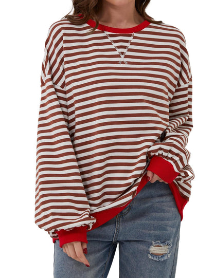 Streifenpullover Damen Elegant Locker