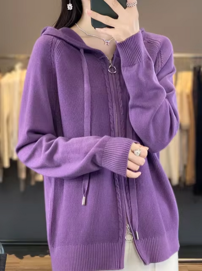 Kuschelige Strickjacke Mit Kapuze