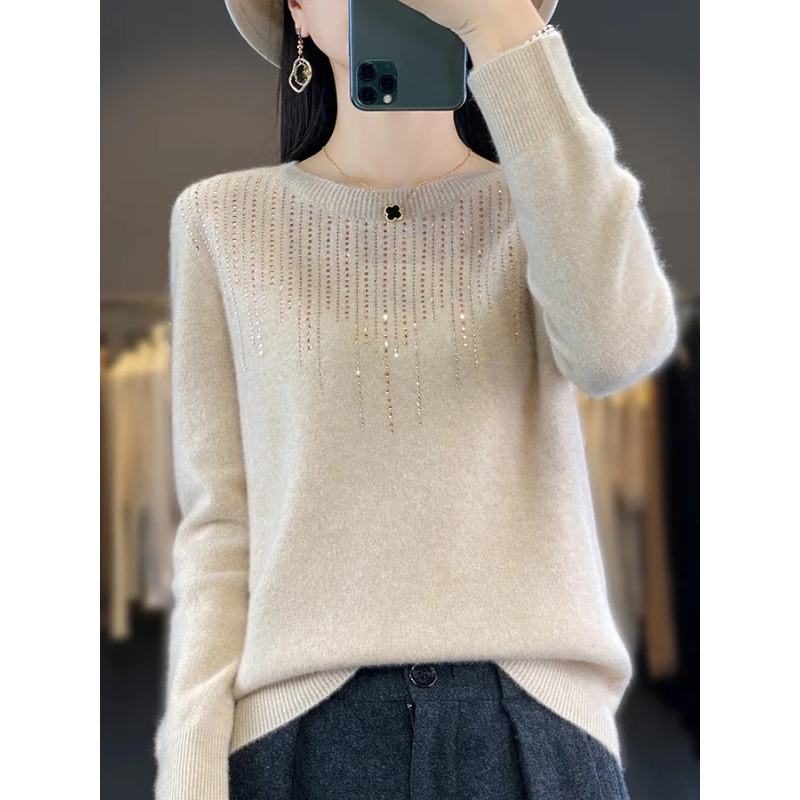 Damenschwitzerpullover Weich Glitzernd