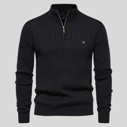 Herren Strickpullover Warm Halb-Reißverschluss Winteredition - IdealeKleiden