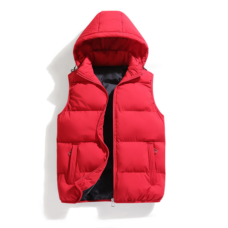 Herren Weste Warm Kapuze Modern