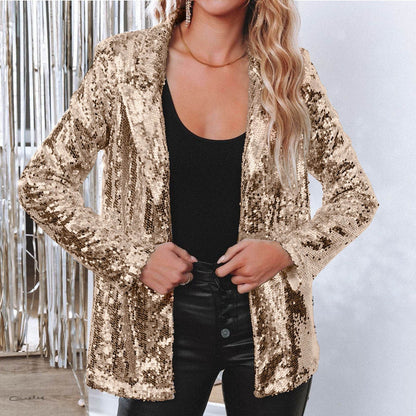 Glitzernder Pailletten Blazer Damen
