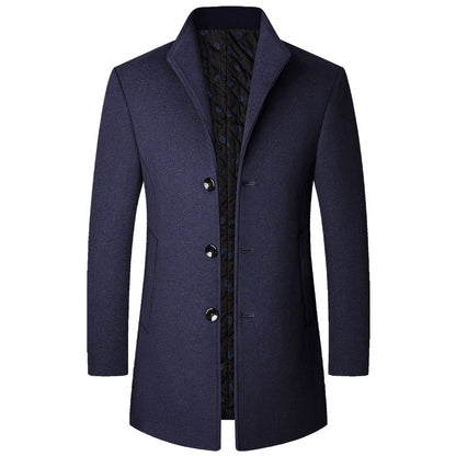 Stylisher Herren Wollmantel Lang Elegant