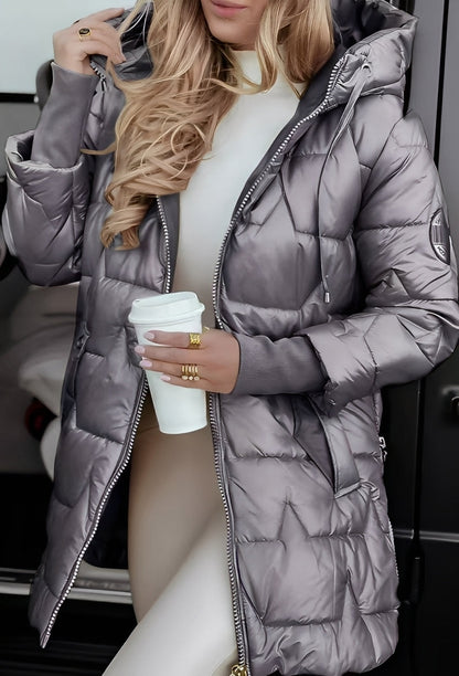 Stylischer Damen Daunenparka mit Kapuze