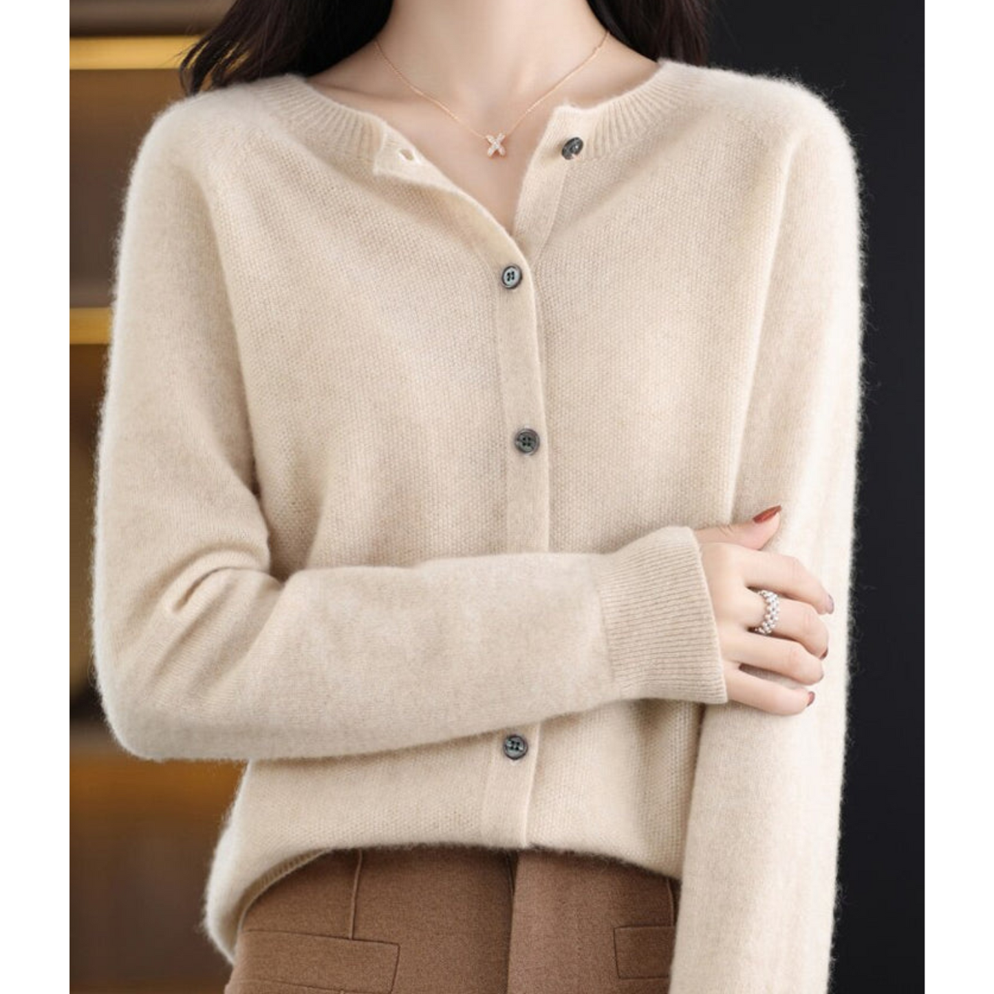 Damen Strickjacke Elegante Klassik Design
