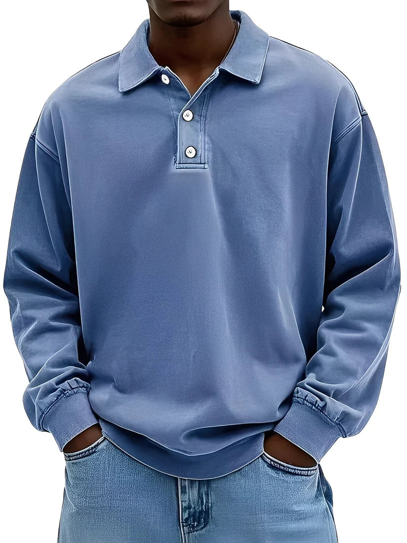 Herren Poloshirt Elegantes Langarm Design