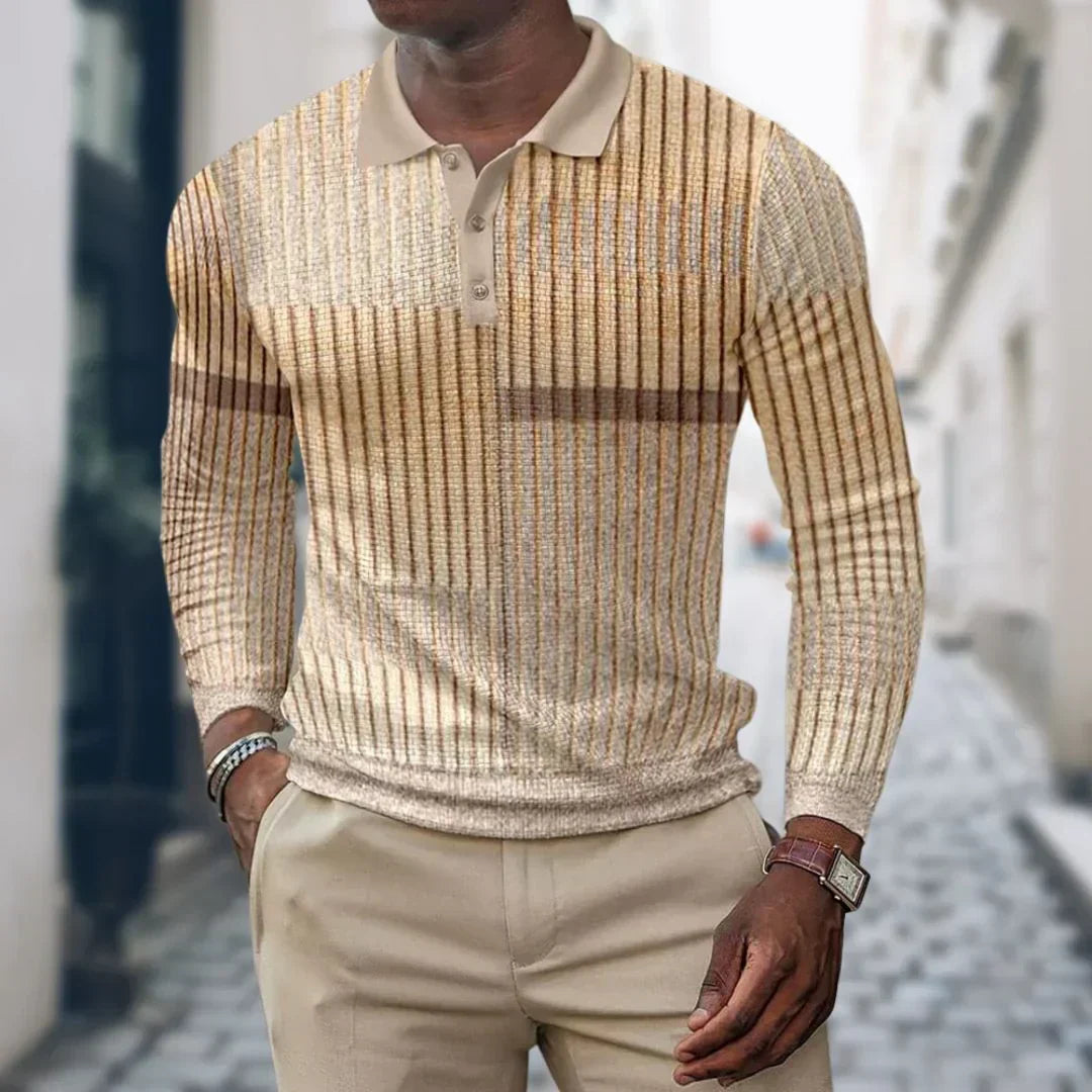 Herren Poloshirt Langarm Sportlich Eleganz - IdealeKleiden