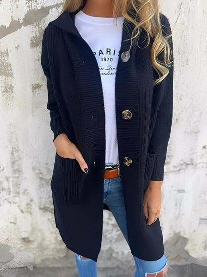 Langer Damen Cardigan Kapuze Bequem