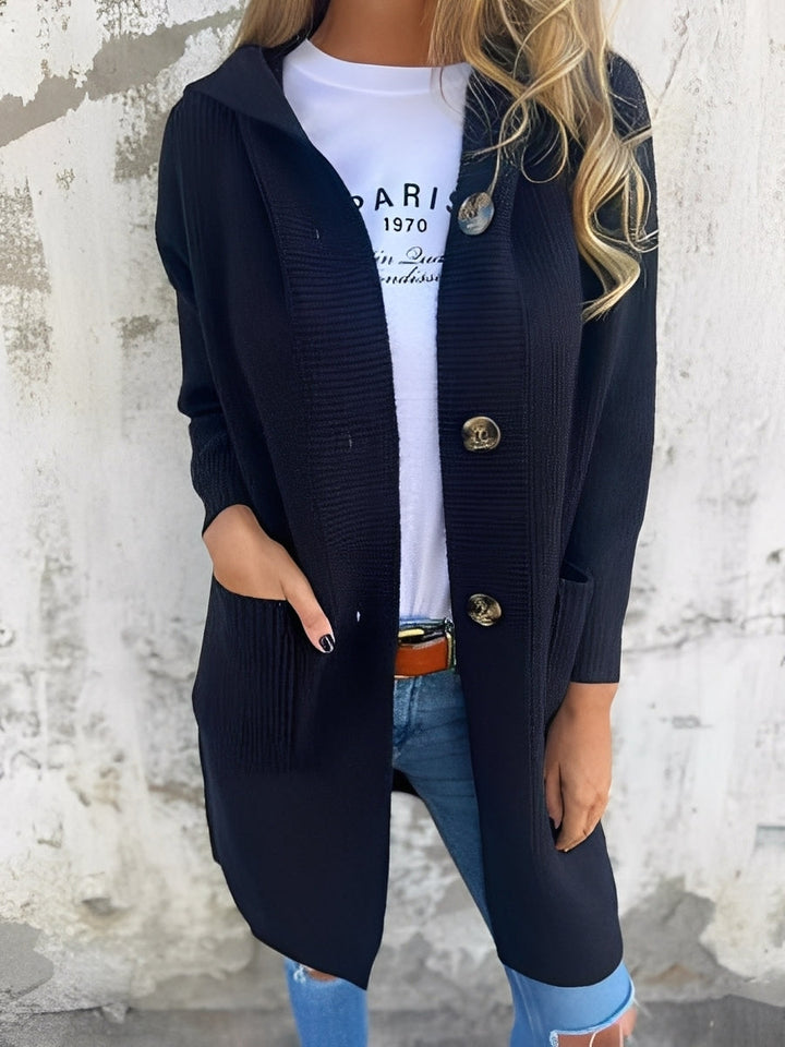 Langer Damen Cardigan Kapuze Bequem