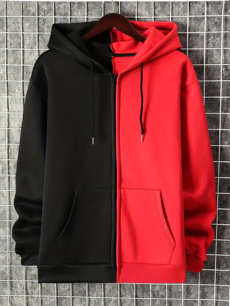 Herren Kapuzenpullover Grau Meliert