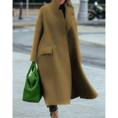 Damen Wickelmantel Lang Warm Elegant