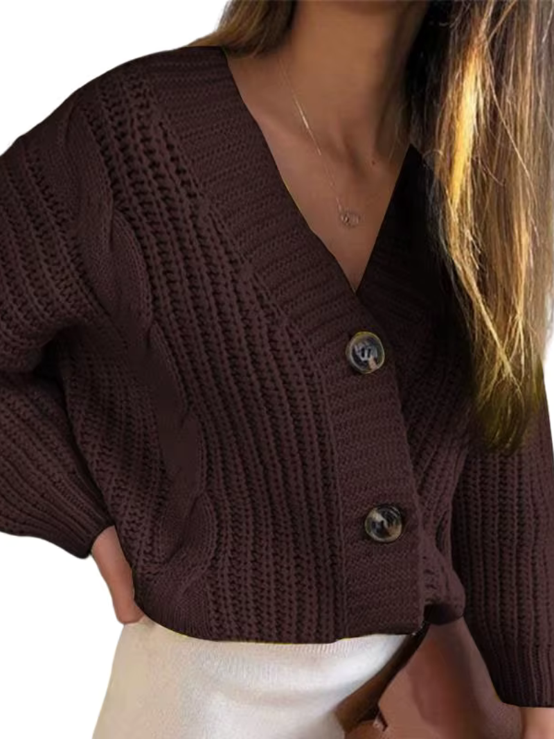 Großer Strickpullover Zopf Muster Oversized - IdealeKleiden