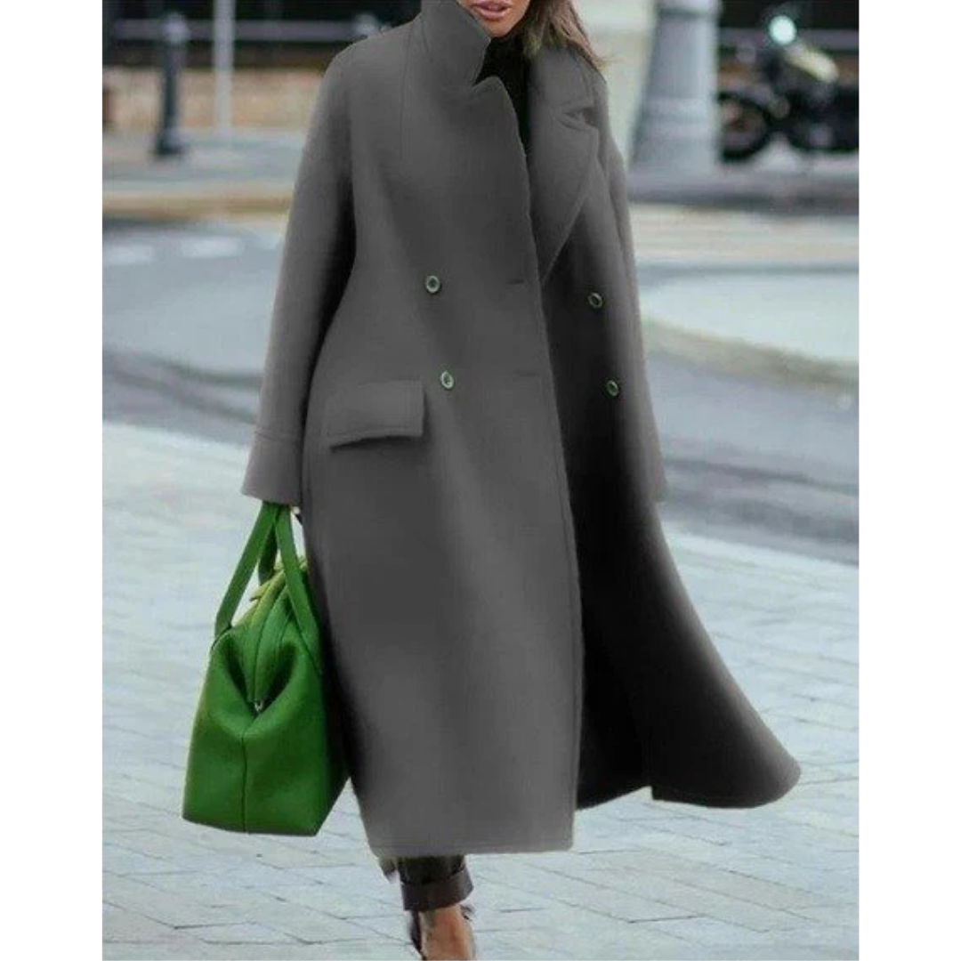 Damen Wickelmantel Lang Warm Elegant