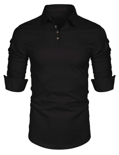 Elegantes Kleid Langärmlig Slim Fit Baumwolle Stehkragen - IdealeKleiden