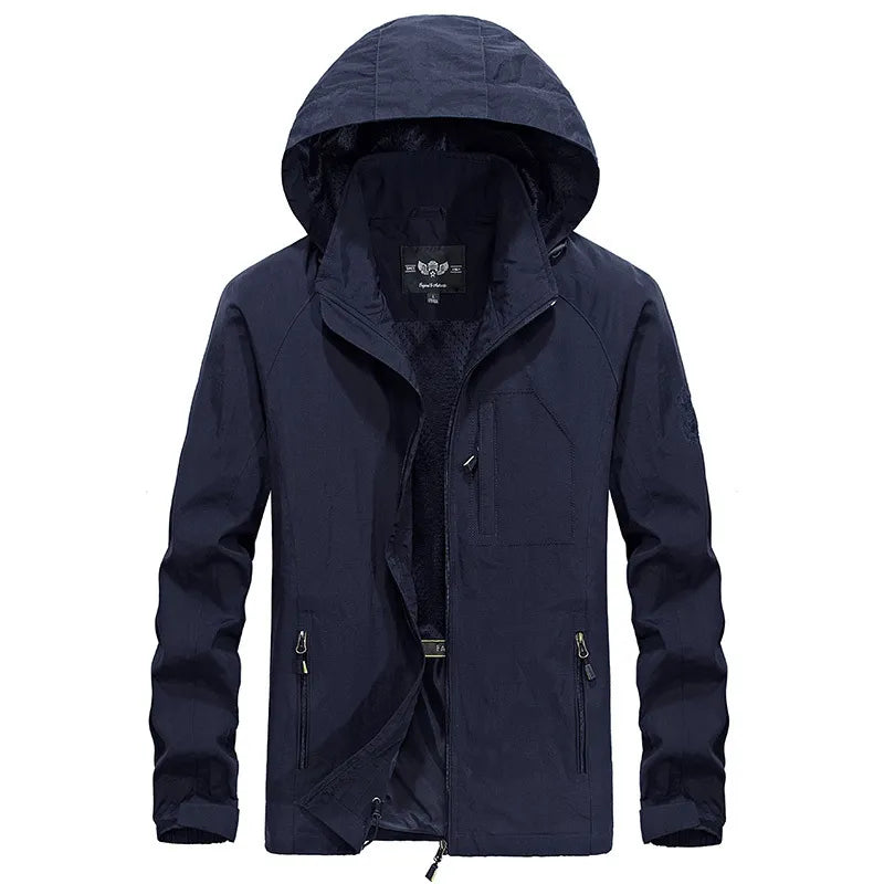 Wasserdichte Herren Outdoorjacke Mit Abnehmbarer Kapuze