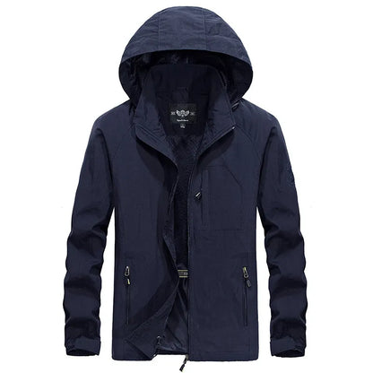 Wasserdichte Herren Outdoorjacke Mit Abnehmbarer Kapuze
