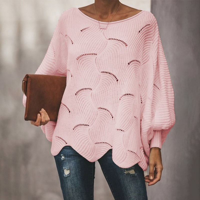 Strukturierter Rippensweater Damen Oversized