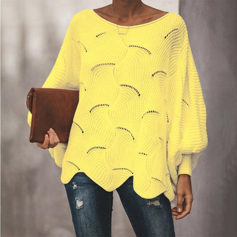 Strukturierter Rippensweater Damen Oversized