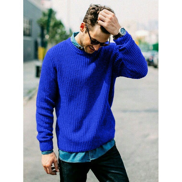 Herren Pullover Rundhals Weich Bequem