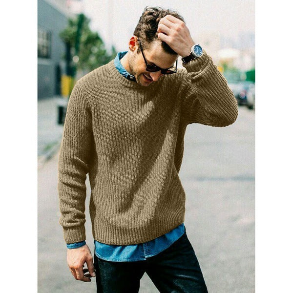 Herren Pullover Rundhals Weich Bequem