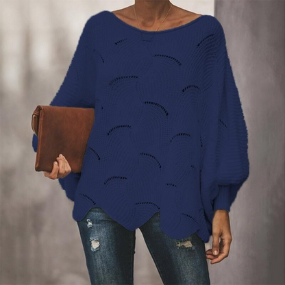 Strukturierter Rippensweater Damen Oversized