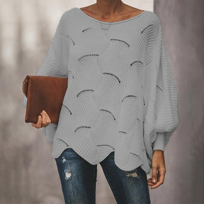 Strukturierter Rippensweater Damen Oversized