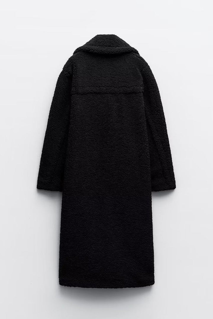 Langer Teddy Mantel Damen Modern Chic - IdealeKleiden