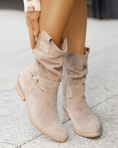 Modische Stiefel Mit Niedrigem Absatz
