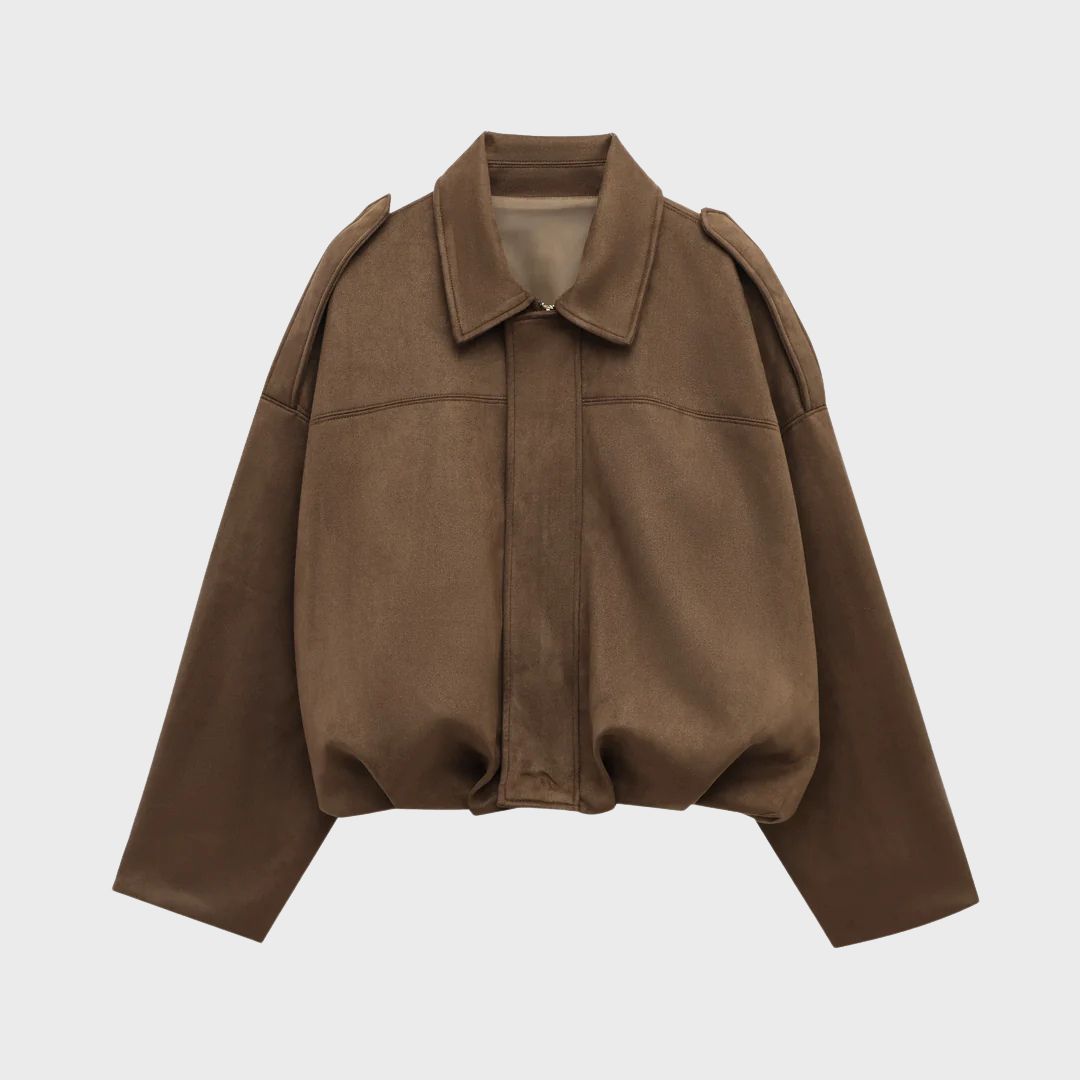 Übergroße Lederjacke Wildleder Warm & Stylish