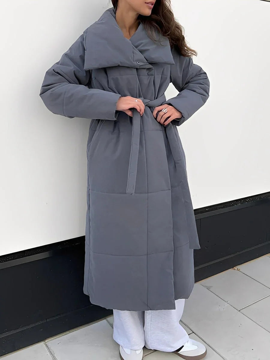 Lange Damen Steppjacke Warm Winter