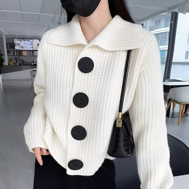 Modischer Damen Cardigan Große Knöpfe - IdealeKleiden