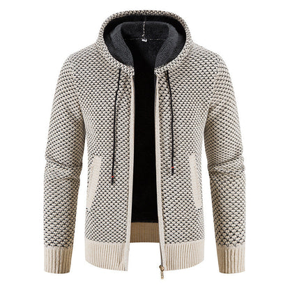 Modischer Herren-Cardigan Kapuze - IdealeKleiden