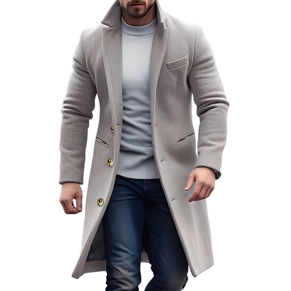 Stylischer Herrentrenchcoat aus Wolle