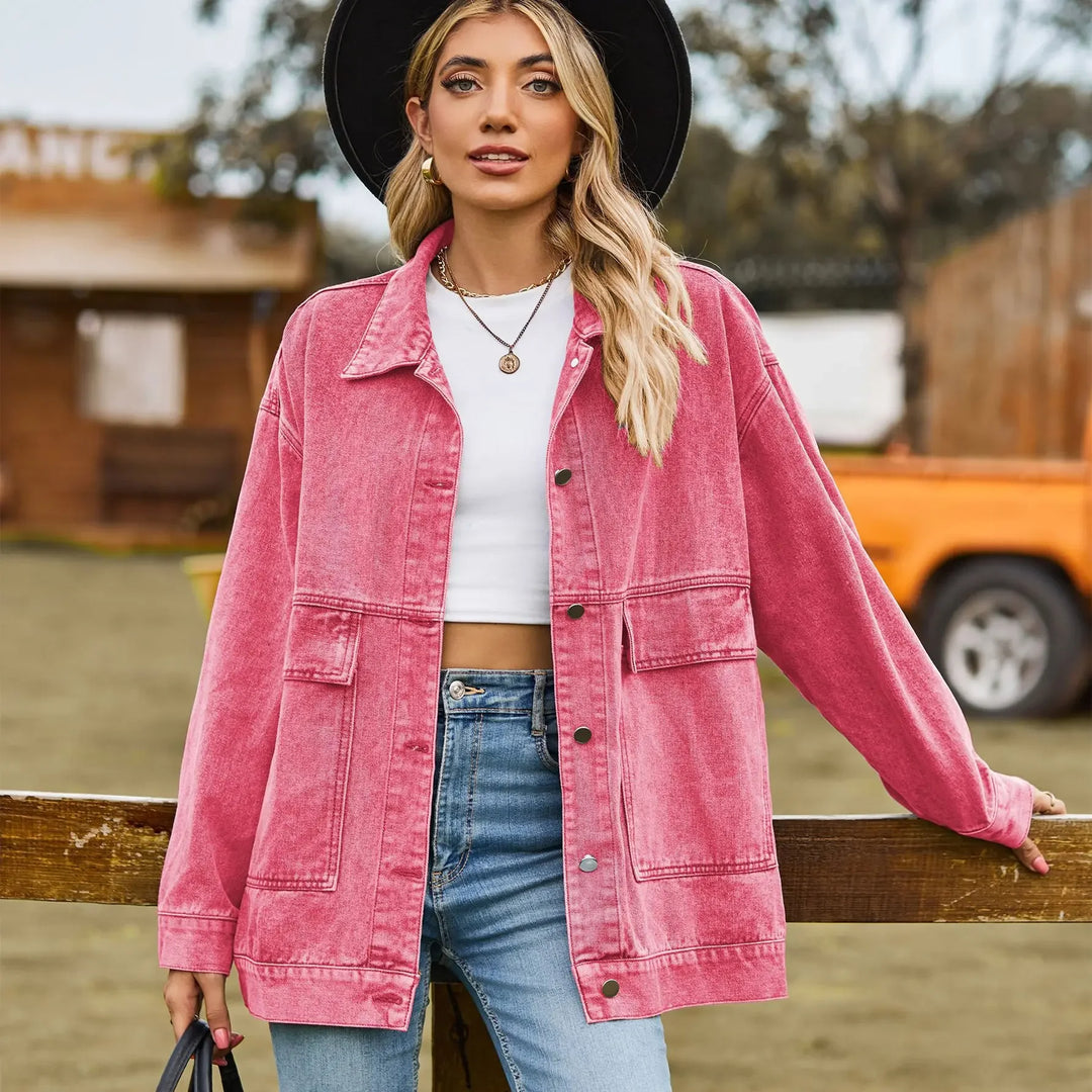 Klassische Damen Denimjacke Vintage Style