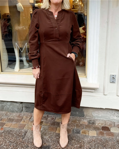 Retro Damenkleid Langärmlig Vintage Stil