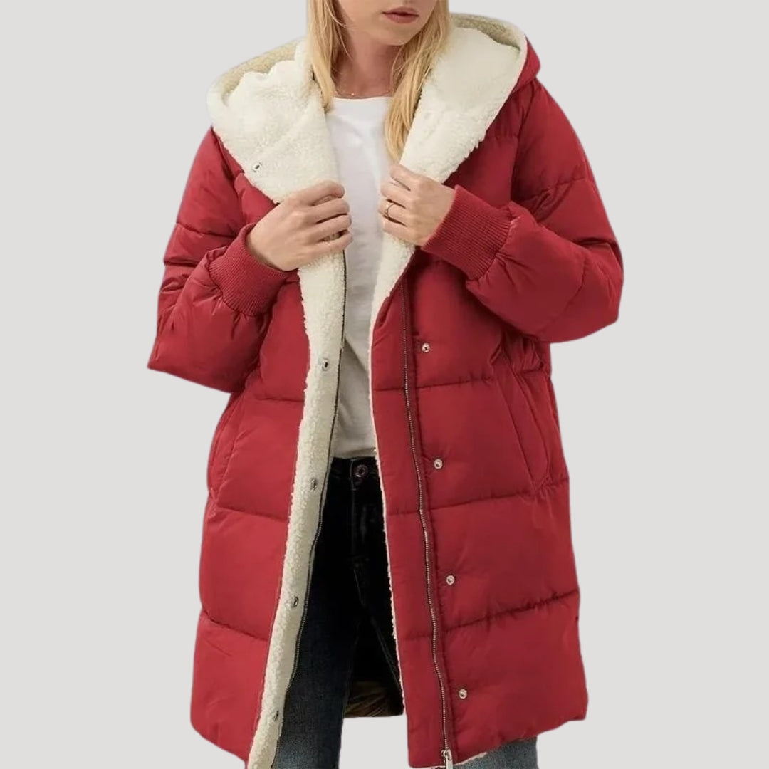 Wintersteppmantel Damen Kapuze Warm