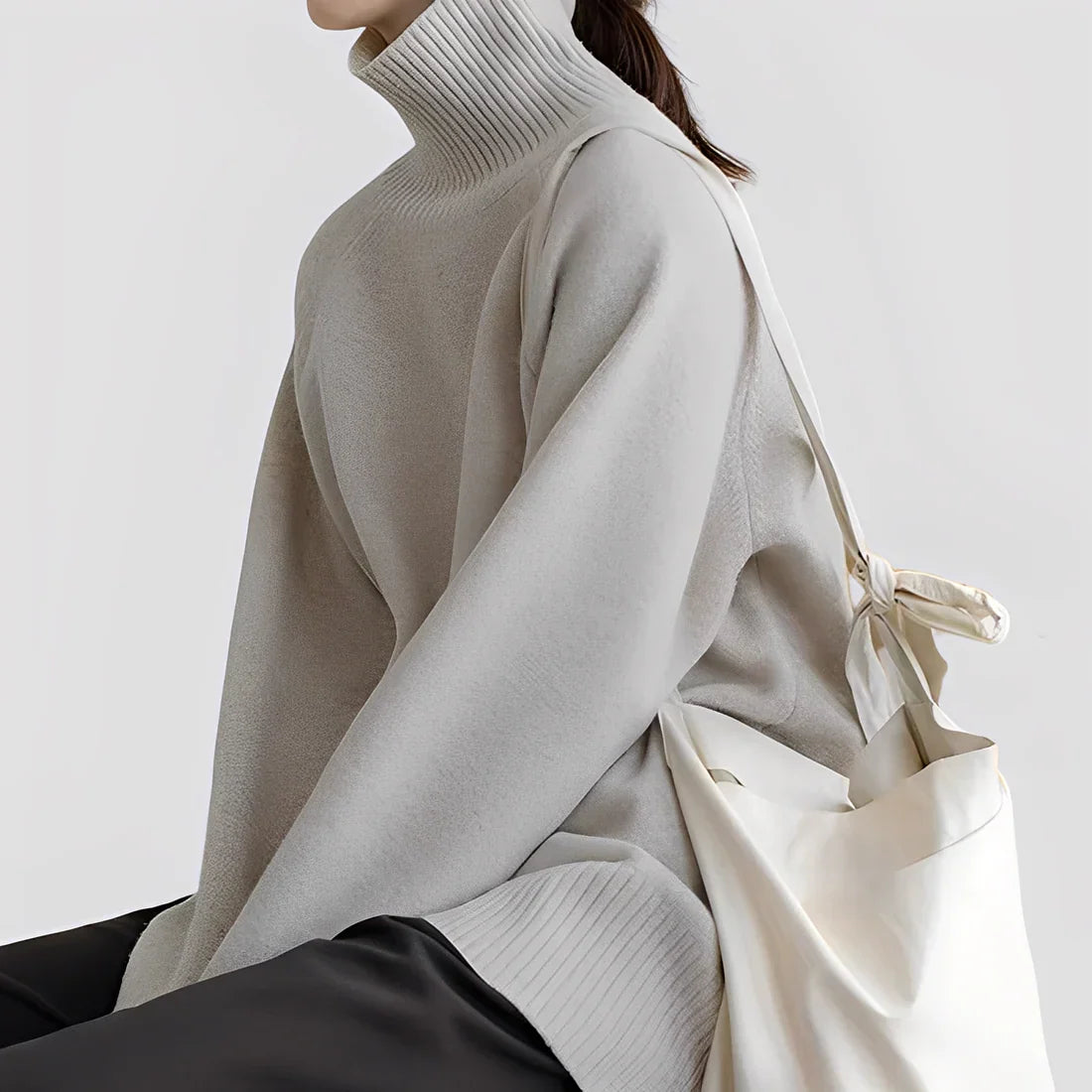 Großer Damen Rollkragen Pullover Einfach Elegant