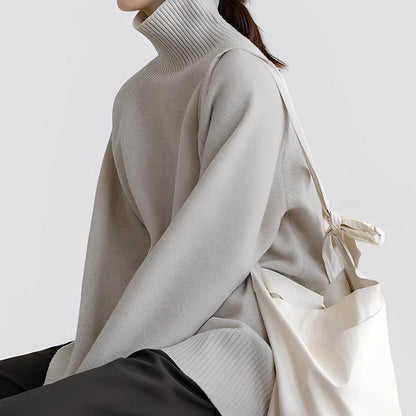 Großer Damen Rollkragen Pullover Einfach Elegant