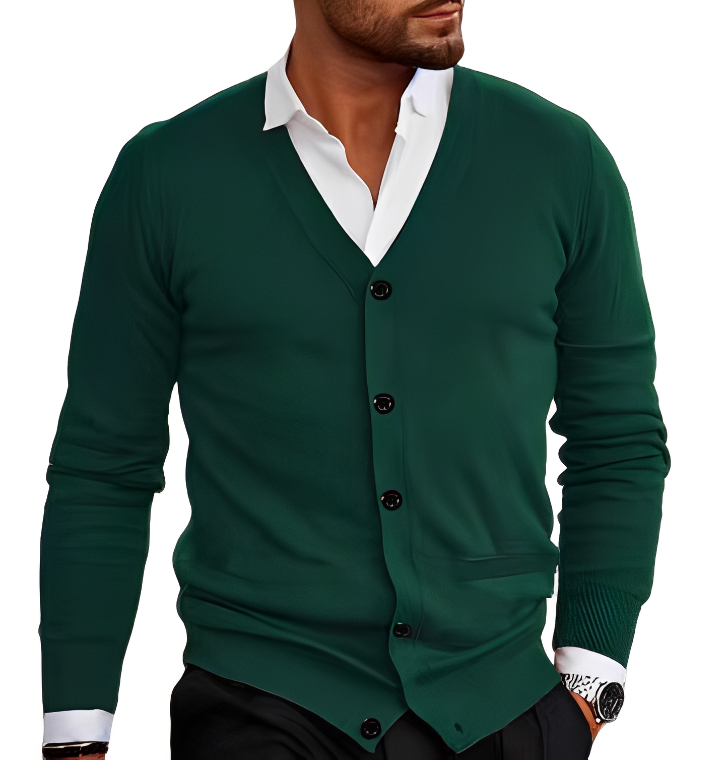 Bequemer Herren Cardigan Elegant Schwarz