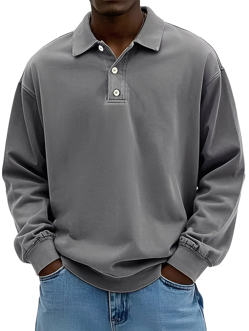 Herren Poloshirt Elegantes Langarm Design