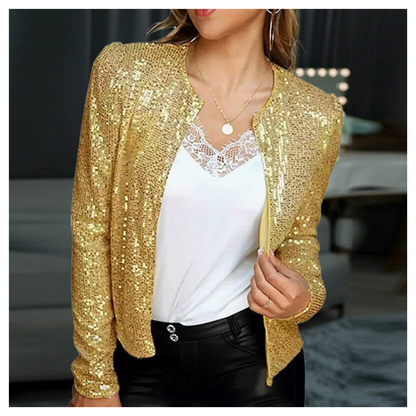 Elegante Damenjacke Reißverschluss Abendmode