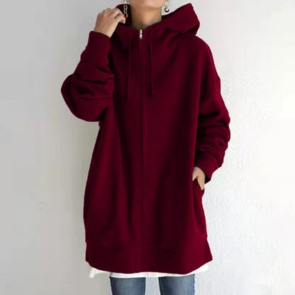Damenparka Kapuze Reißverschluss Herbstwinter