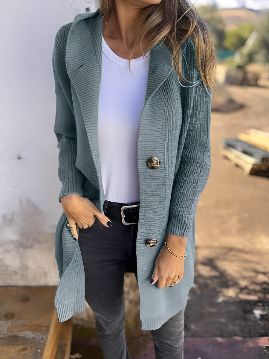Lange Damen Cardigans mit Kapuze Bequem