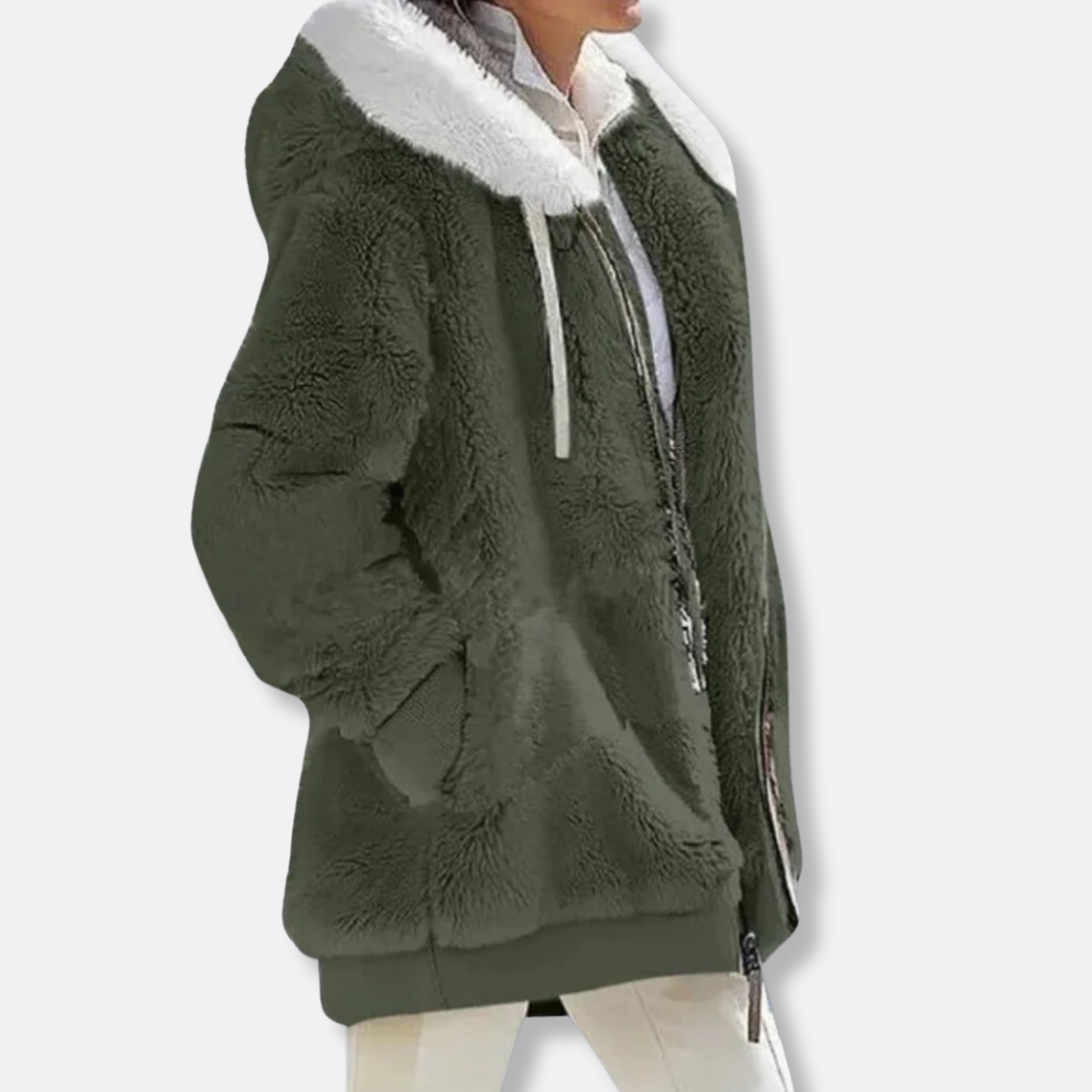 Übergroße Fleecejacke Kapuzenjacke Warm