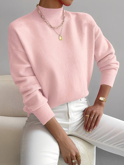 Elegante Damenpullover Stehkragen Modern