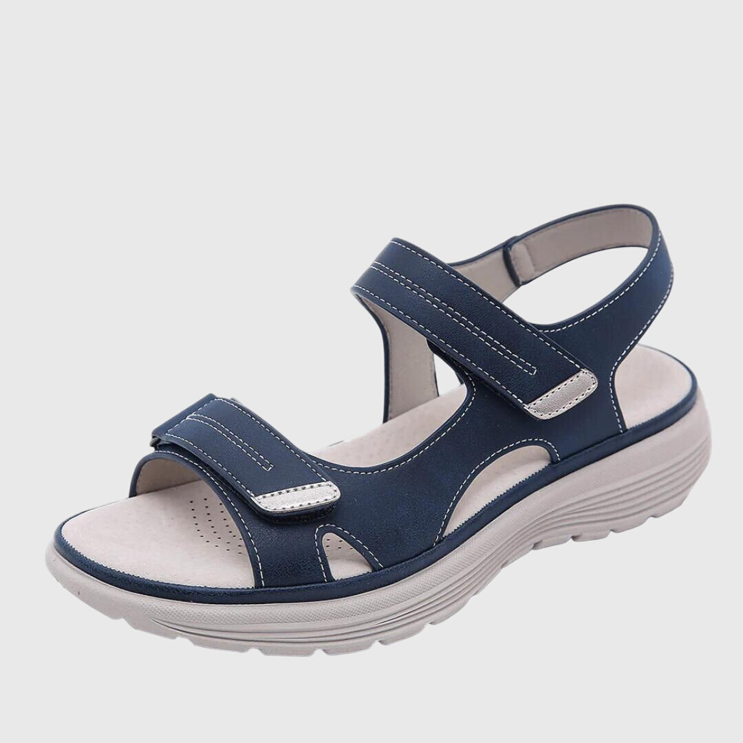 Damen Sandalen Offene Zehen Schmal Klettverschluss - IdealeKleiden