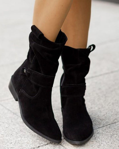 Modische Stiefel Mit Niedrigem Absatz