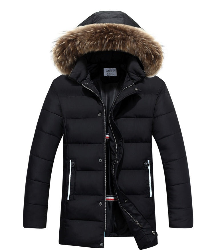 Herren Winterjacke Weich Kunstfell Kapuze