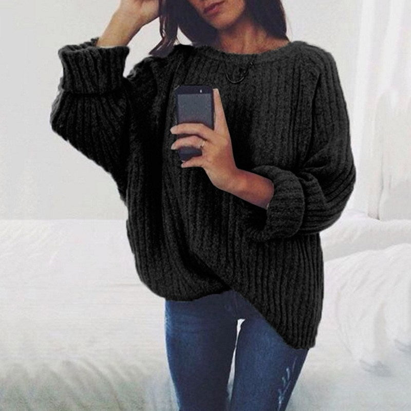Damen Pullover Grobstrick Lässig Bequem